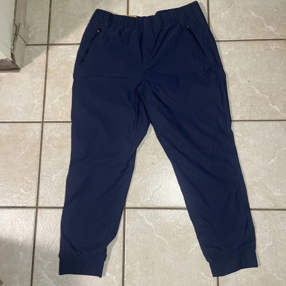 NEW Women's Eddie Bauer Rainier Fleece Lined Joggers Pants Navy Blue Size 16 NT